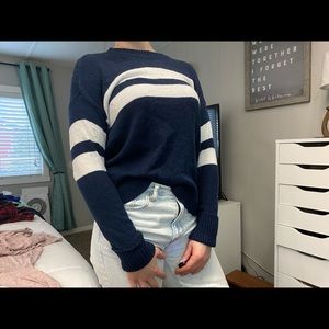blue striped sweater
